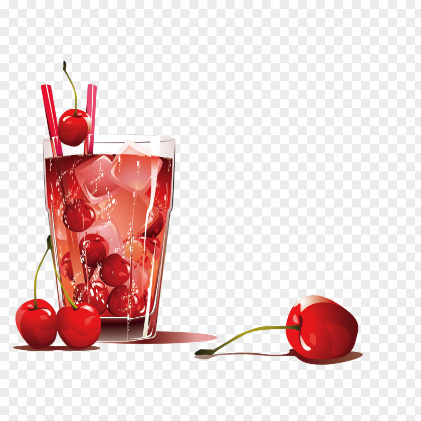 Cherry Juice Ice Cream Cocktail Orange Soft Drink PNG