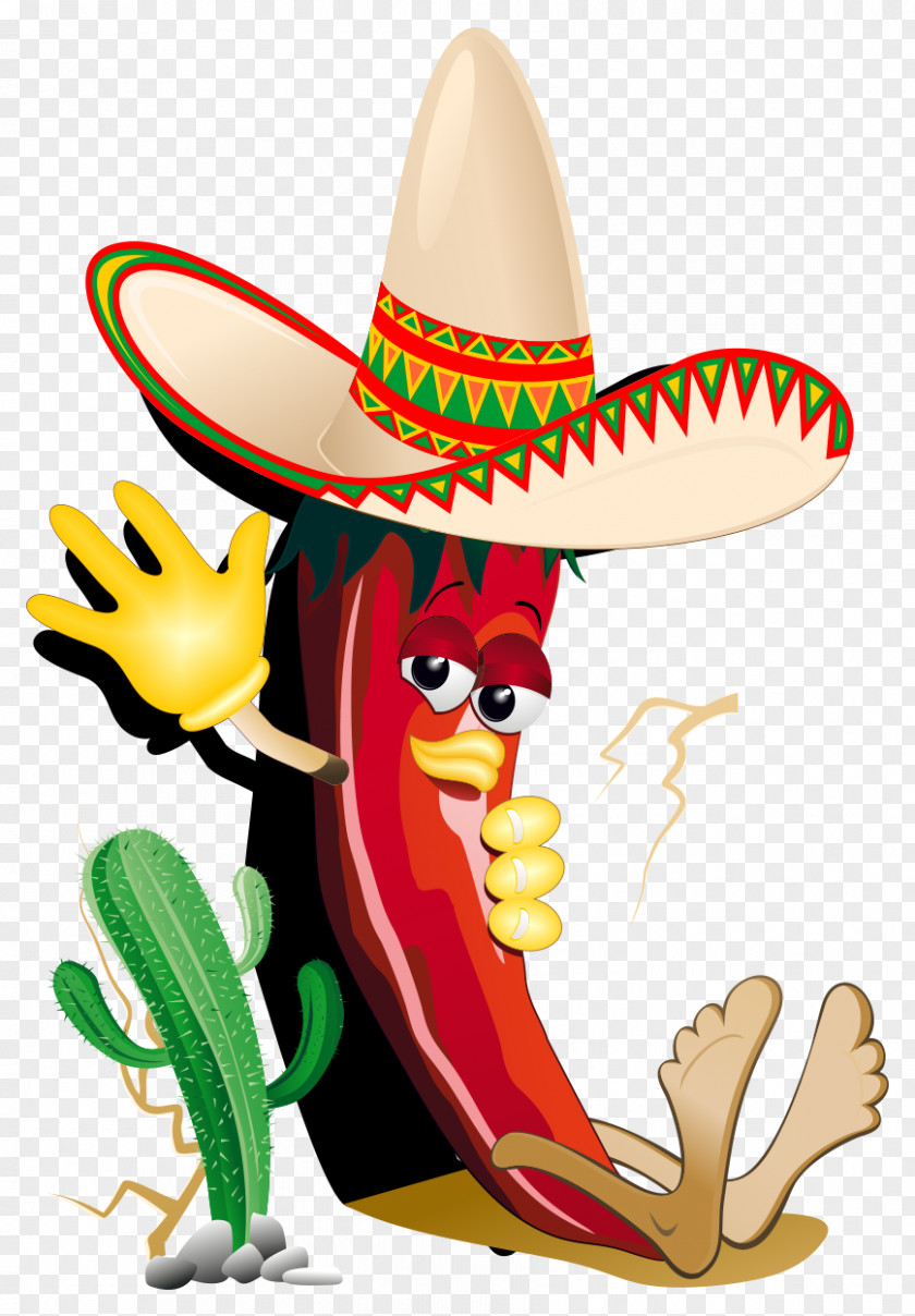 Pepper Anthropomorphic Vector Mexican Cuisine Chili Capsicum Annuum Black PNG