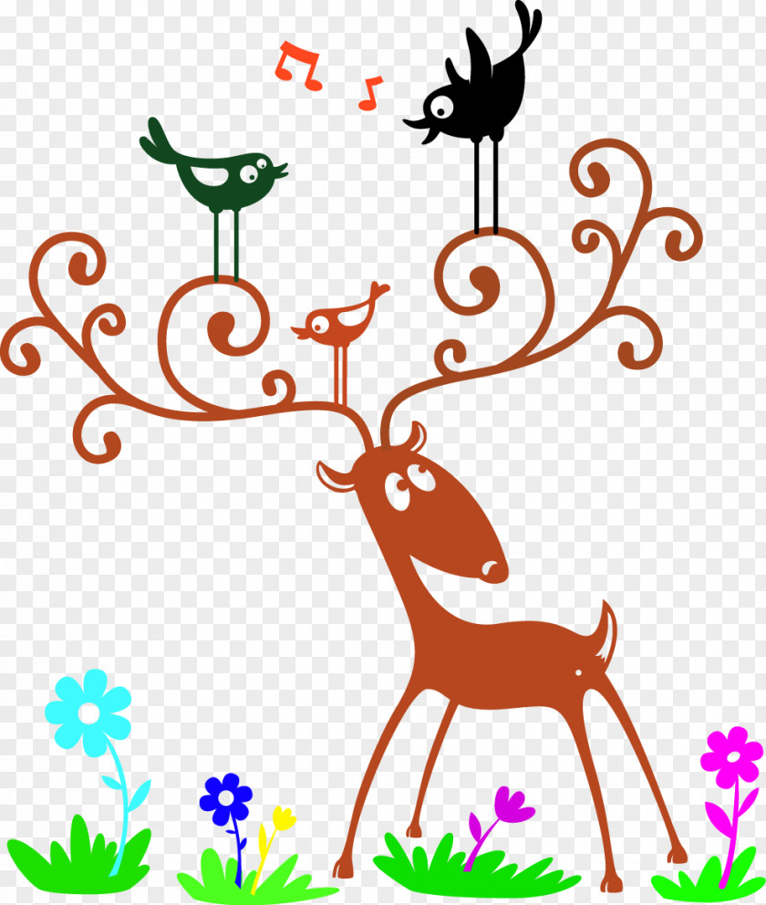 Deer Wall Decal Sticker Bird PNG