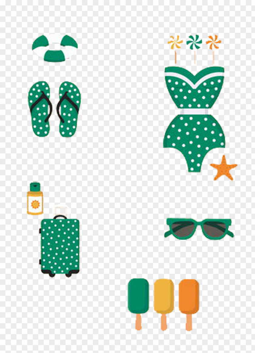 Sandals Sunglasses Swimsuit To The Beach Slipper Flip-flops PNG