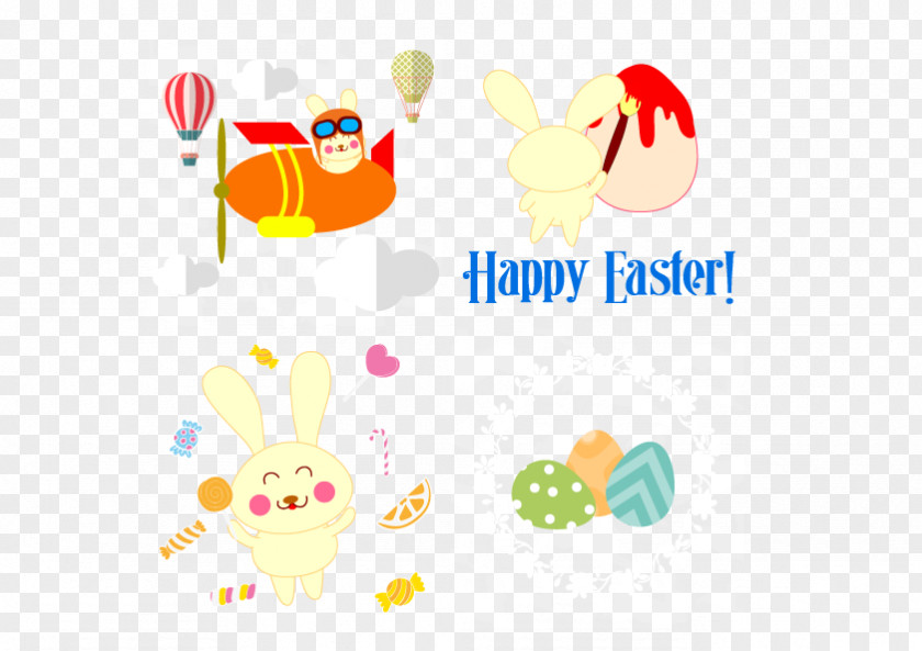 Vector Easter Card Element Bunny Clip Art PNG