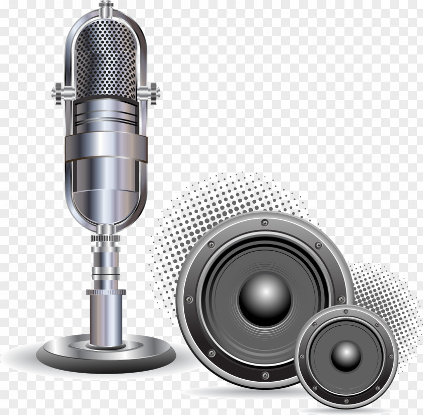 Microphone Karaoke Illustration PNG Illustration, Black trumpet decoration pattern clipart PNG