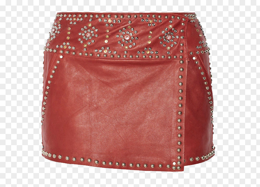 Skirt Brown Maroon Leather PNG