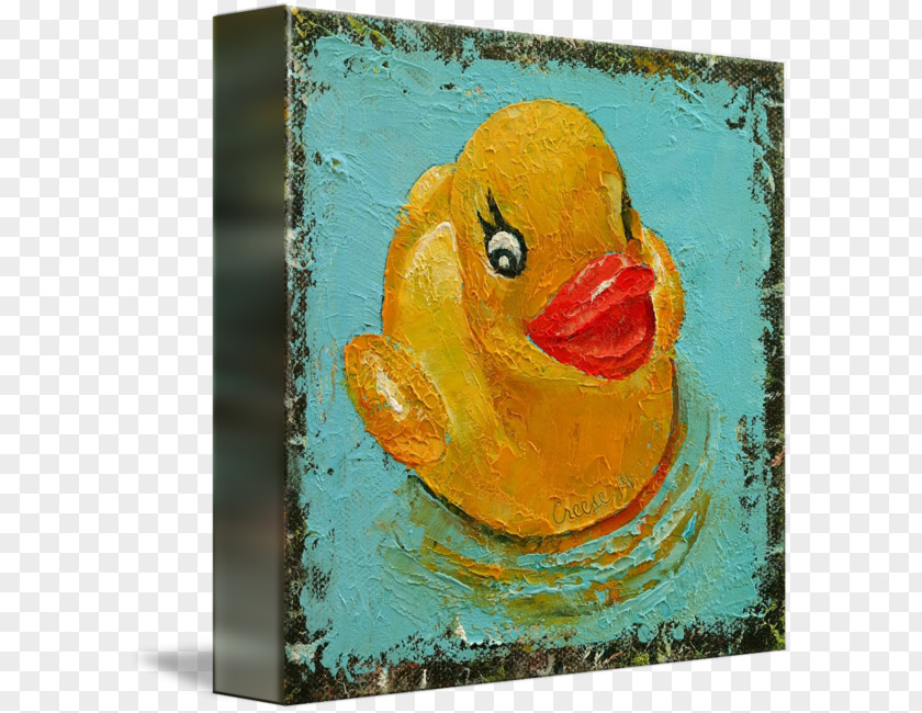 Duck Painting Acrylic Paint Canvas Print PNG