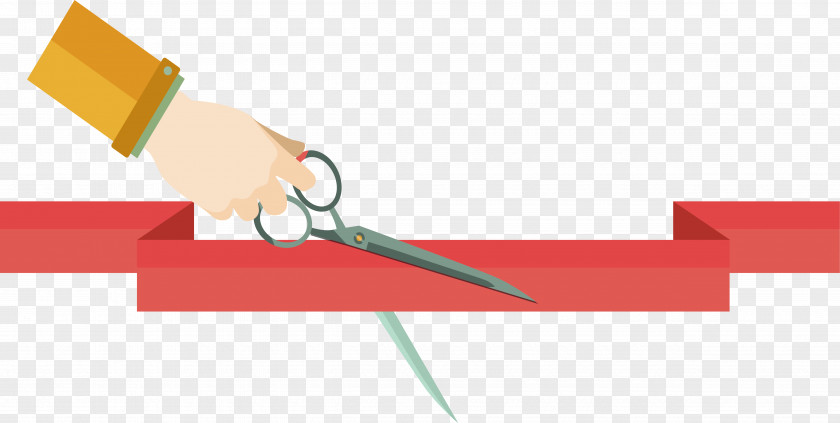 Red Ribbon Cutting Brand Text Illustration PNG