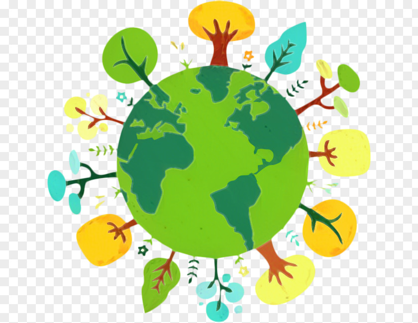 World Green Leaf Background PNG