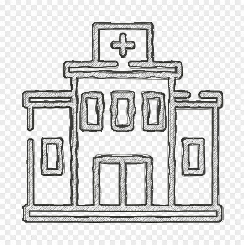 Coloring Book Architecture Hospital Icon Urban Medical PNG