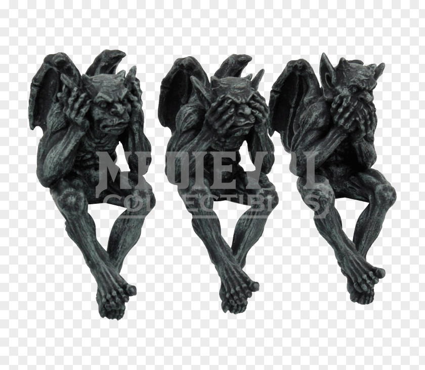 Three Wise Monkeys Figurine Sculpture Gargoyle Statue PNG