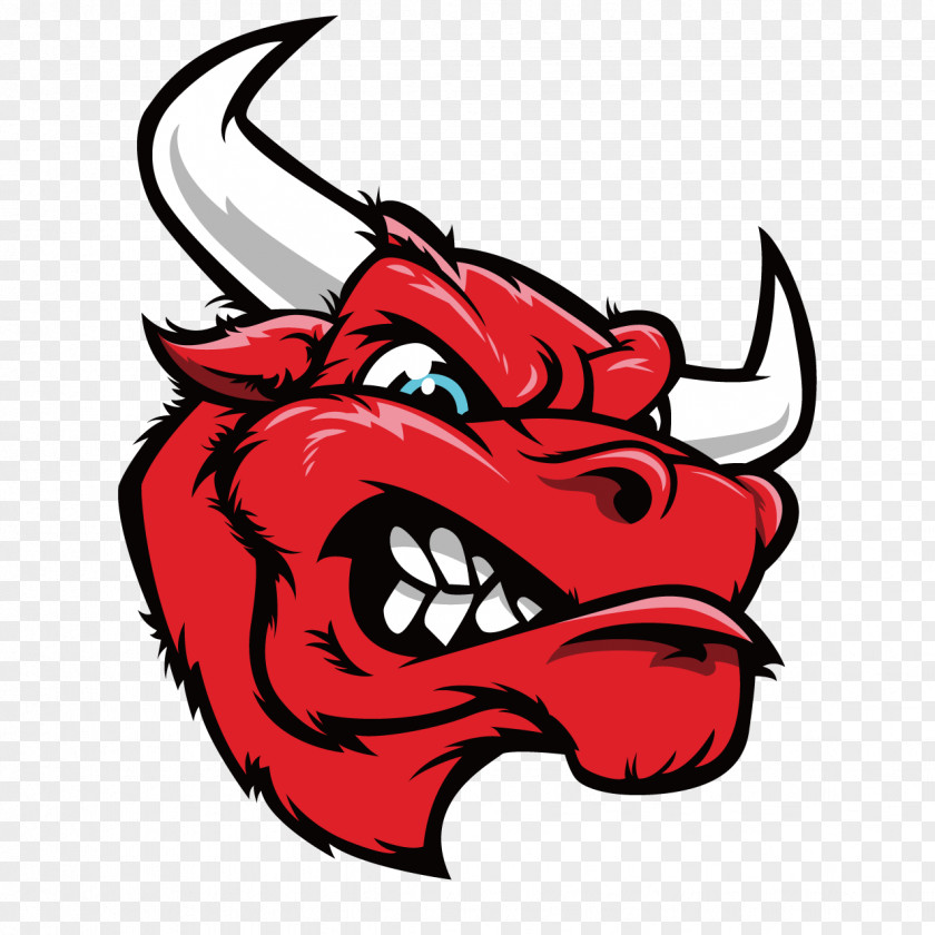 Angry Bull Red Sticker Decal Cattle PNG