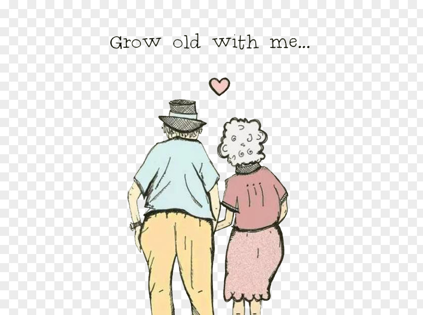 Elderly Couple Grow Old With Me Love Marriage Romance Quotation PNG