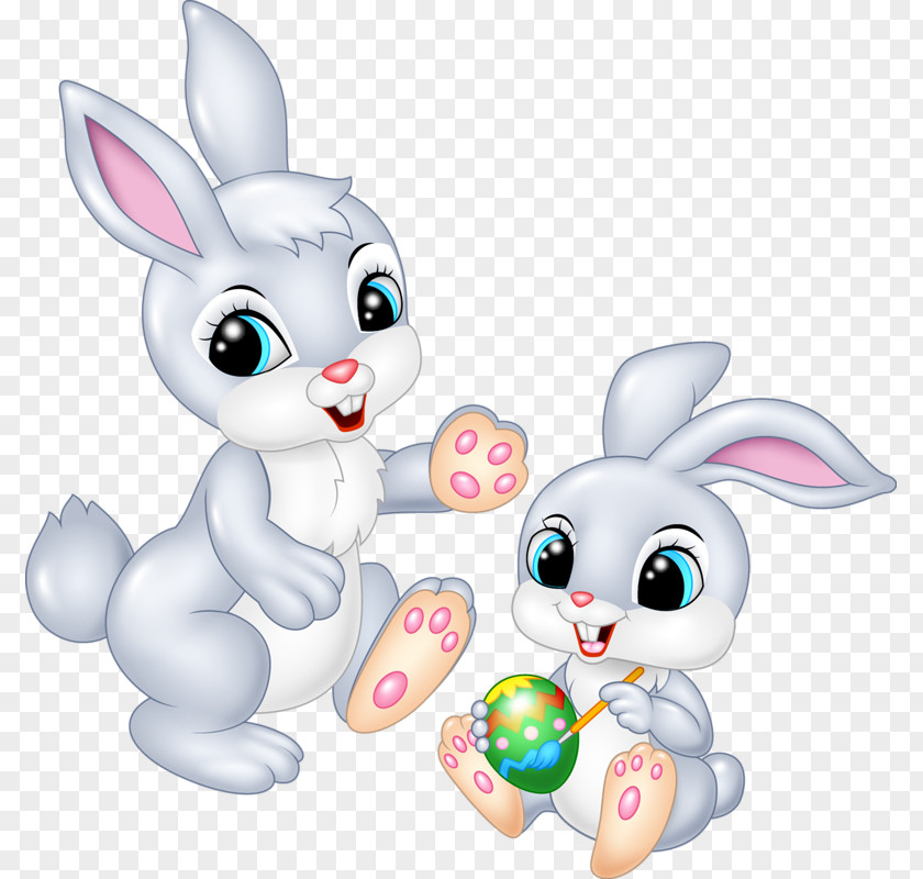 Painting Easter Bunny Cartoon PNG