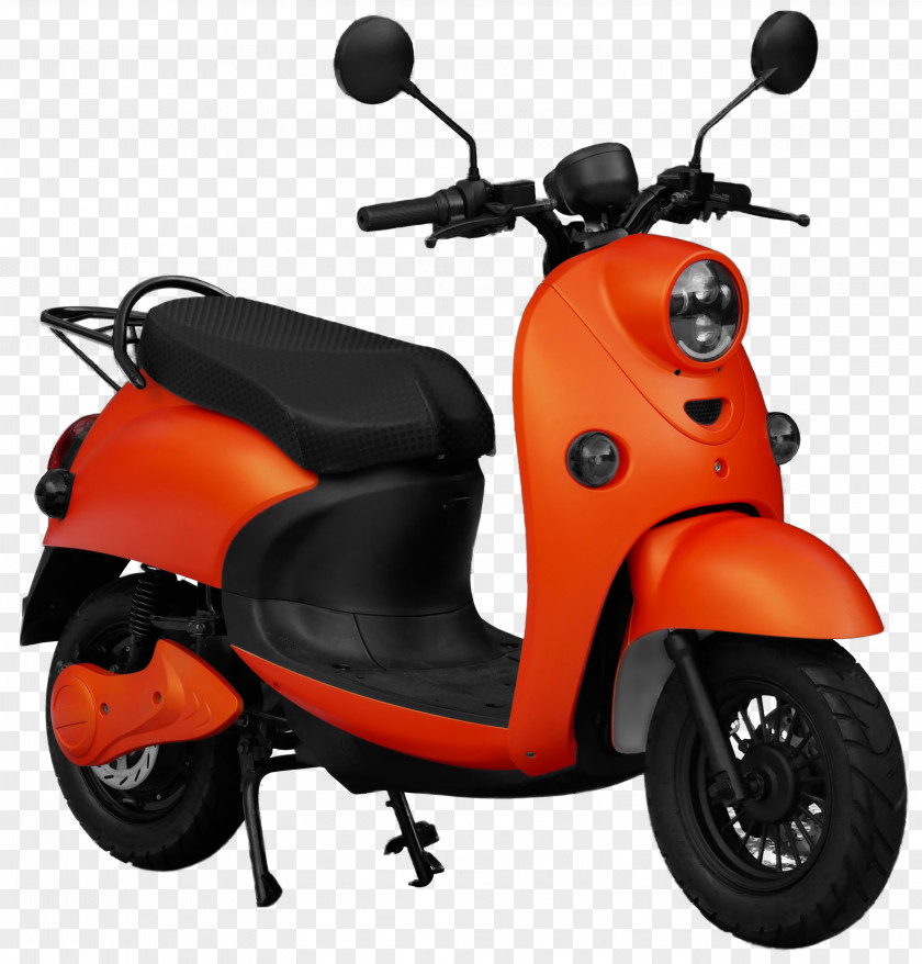 Power Scooter Orange Electric Vehicle Motorized Motorcycle PNG