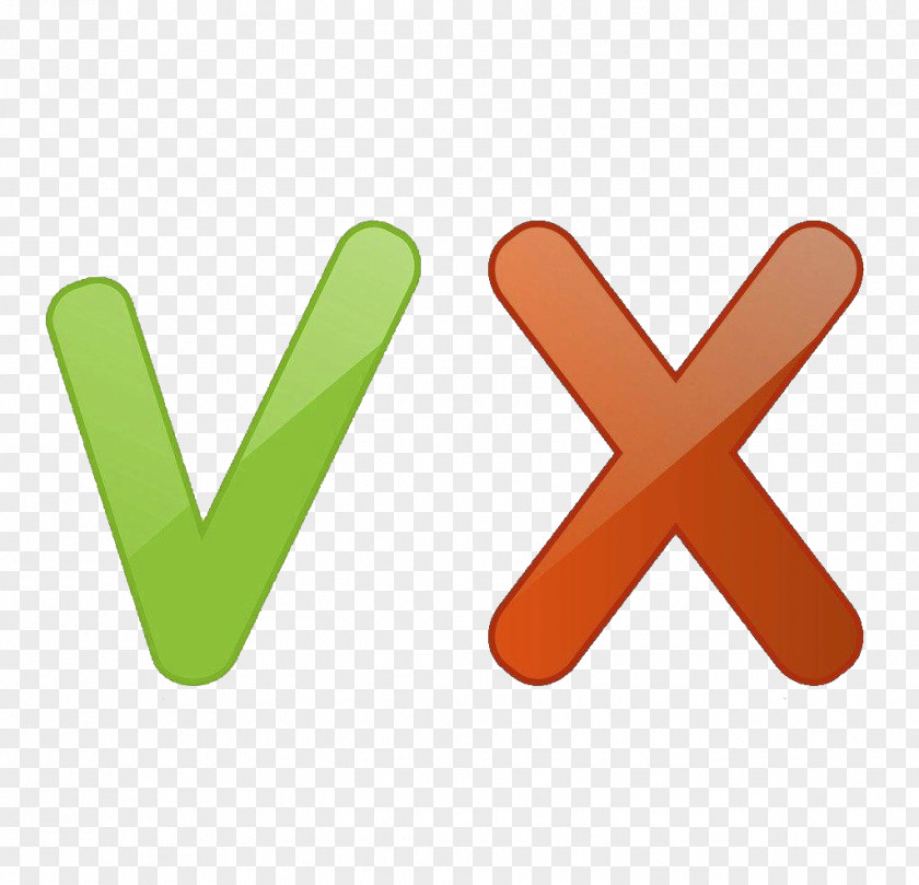 Green Hook And Red Cross Check Mark X PNG