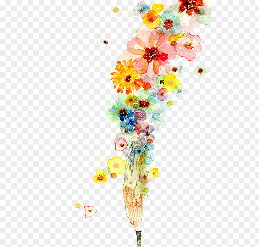 Watercolor Flowers Painting Art Drawing Illustration PNG