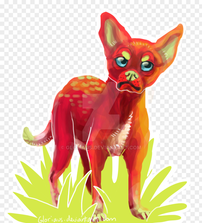 Watercolor Strawberry Cat Red Fox Dog Carnivora PNG