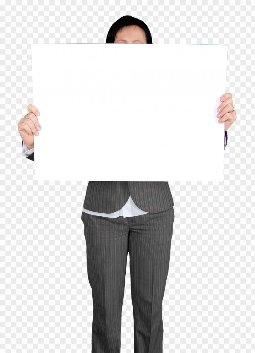 Business Woman Holding Blank White Board Clip Art PNG