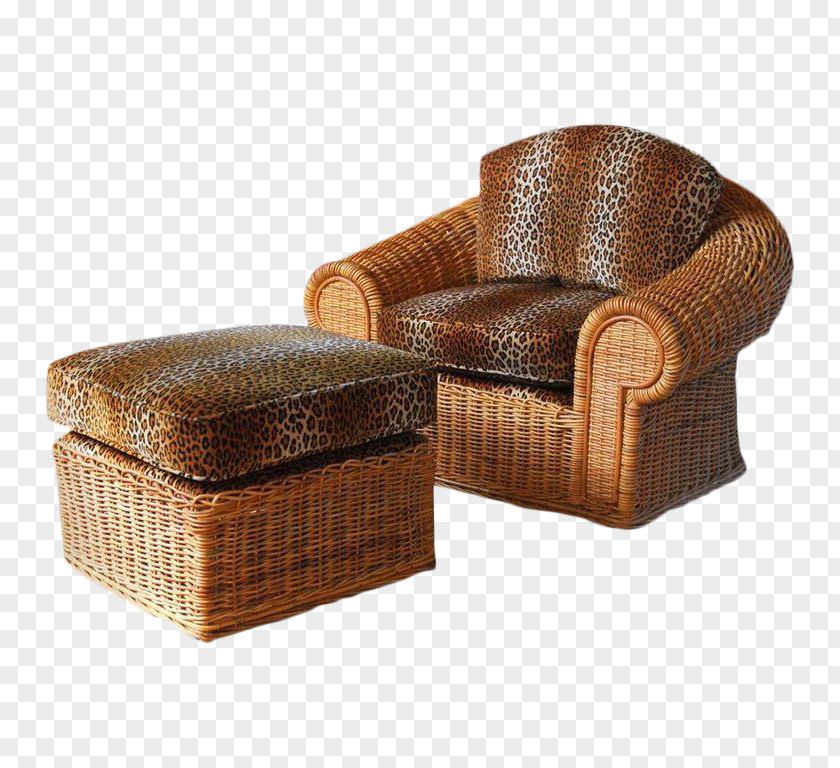Chair Club Table Wicker Couch PNG