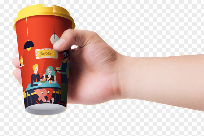 Hand Holding A Mug Coffee Cup Take-out Paper PNG