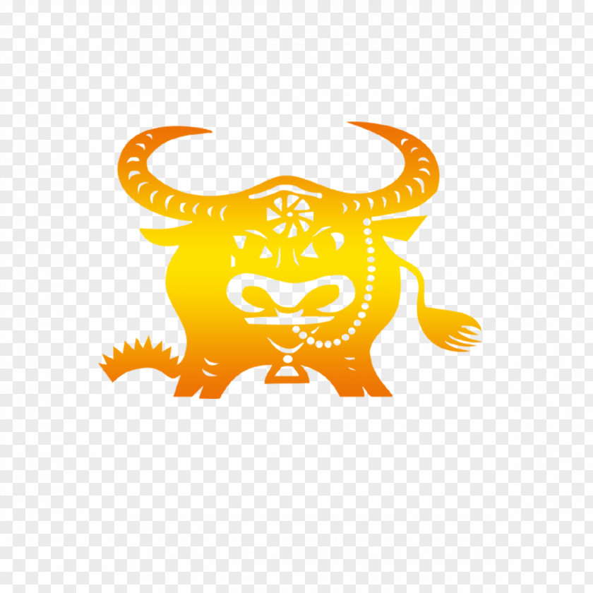 Taurus Chinese Zodiac Ox Papercutting Rooster PNG