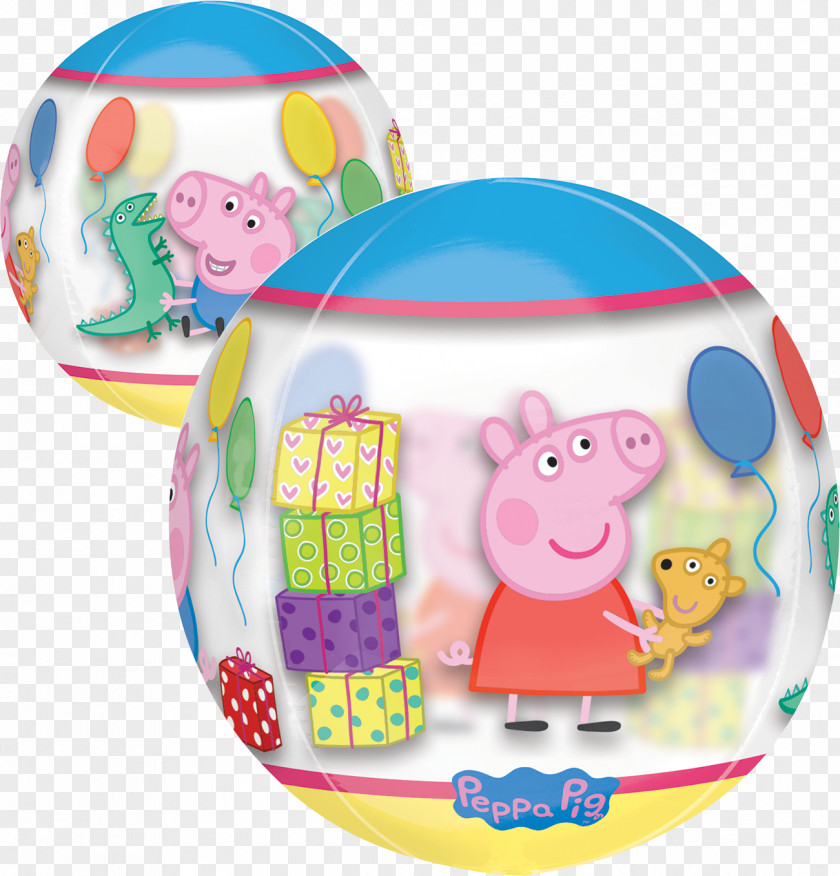 Balloon George Pig Party Birthday Cake PNG