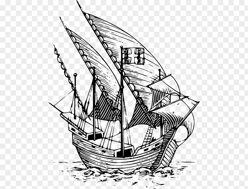 Ghost Ship Caravel Drawing Clip Art PNG