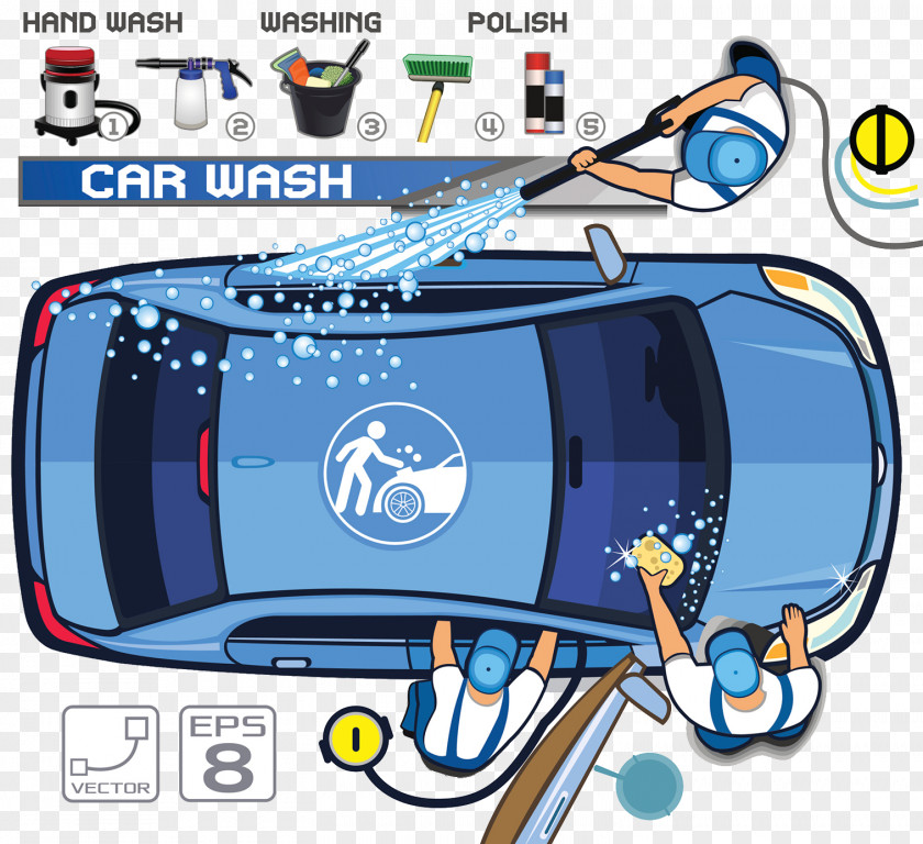 Car Wash Beauty Work Workshop Motor Vehicle Service Illustration PNG