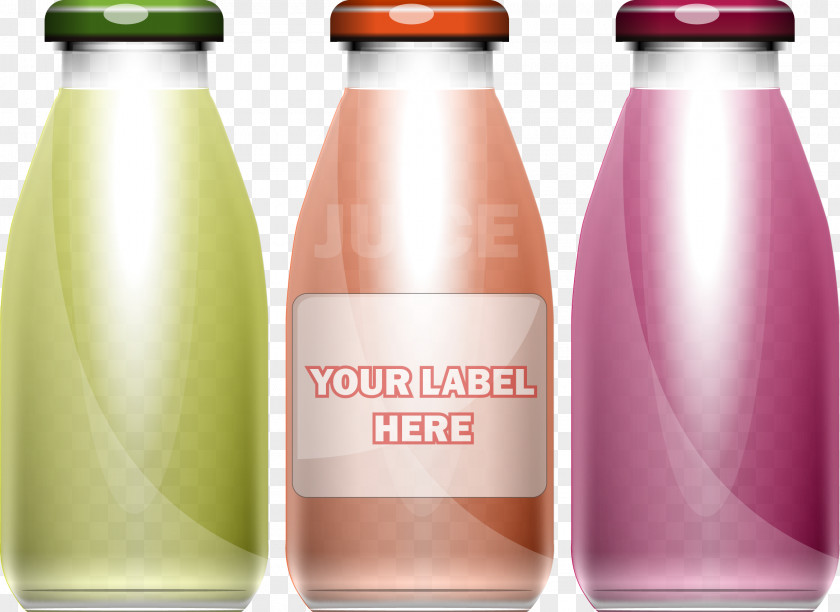 Vector Hand-painted Juice Glass Bottle PNG