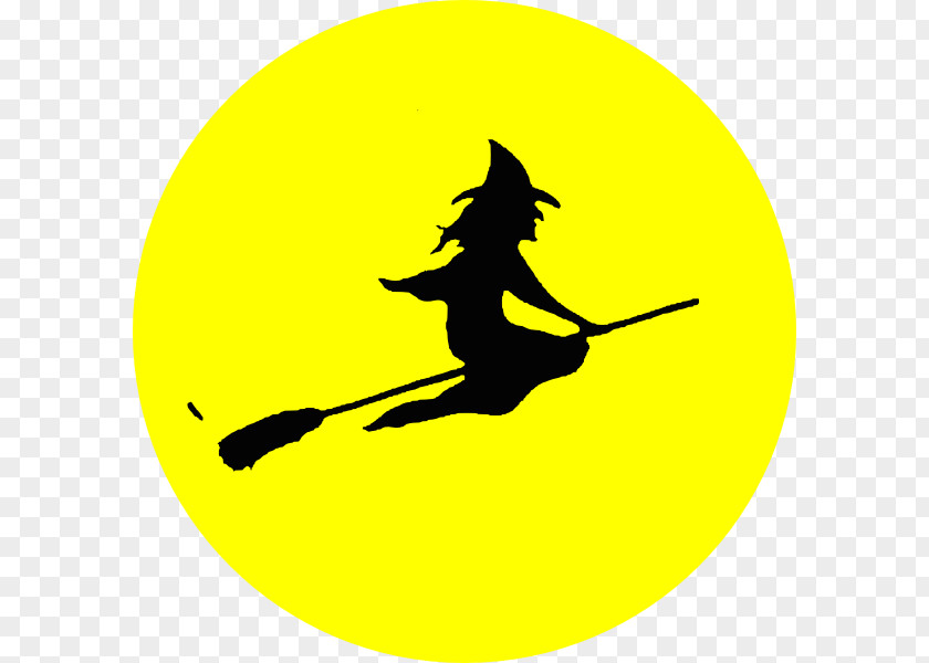 Flying Witch Silhouette Halloween Clip Art PNG