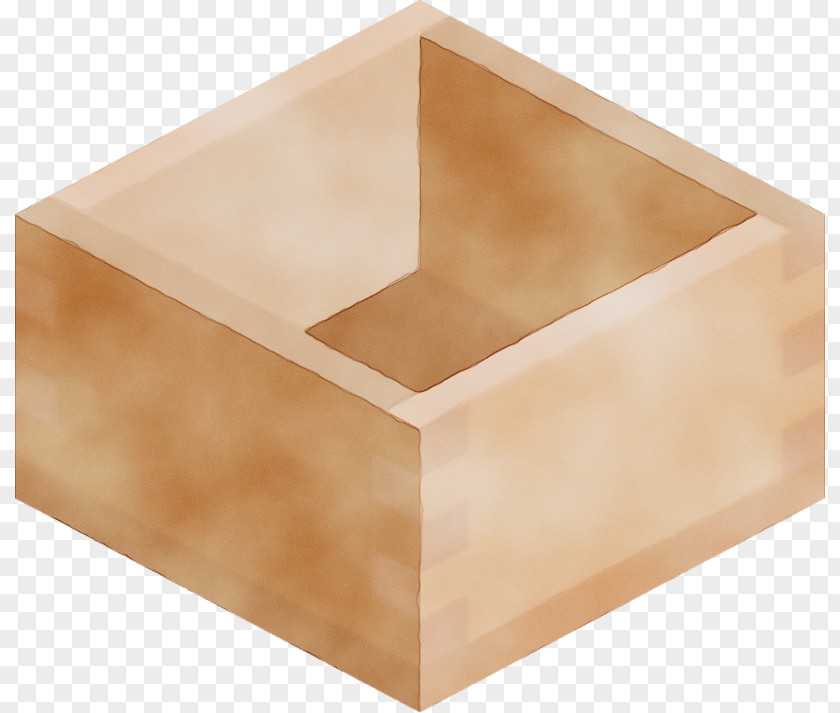 Rectangle Office Supplies Box Wood Beige Plywood Square PNG