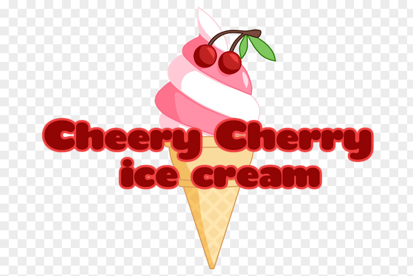 Cheery Blossom Ice Cream Cones Cherry Strawberry Art PNG