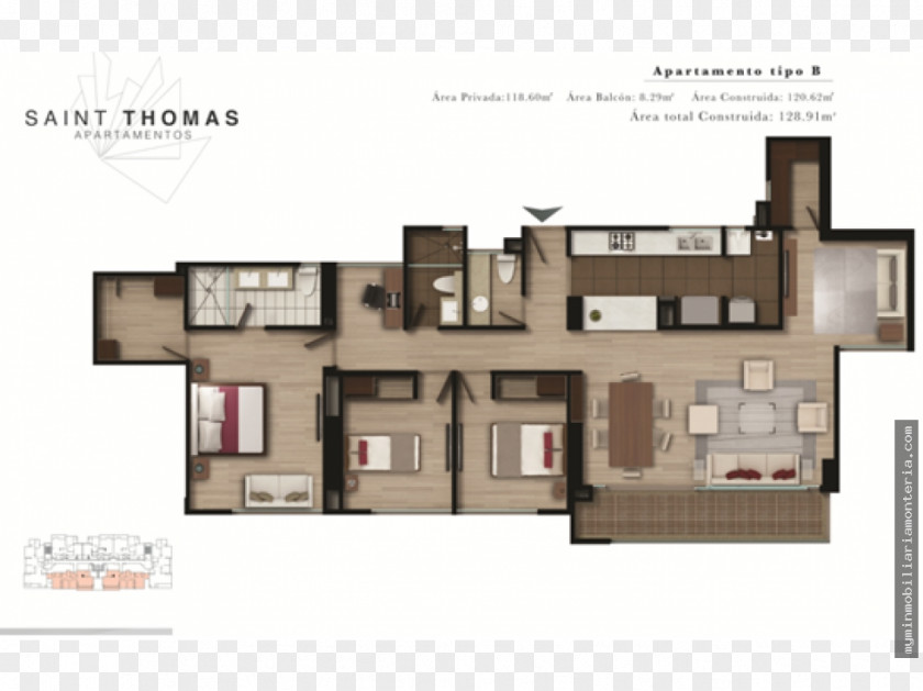 Apartment House Constructora Colpatria, Saint Thomas Project Floor Plan PNG