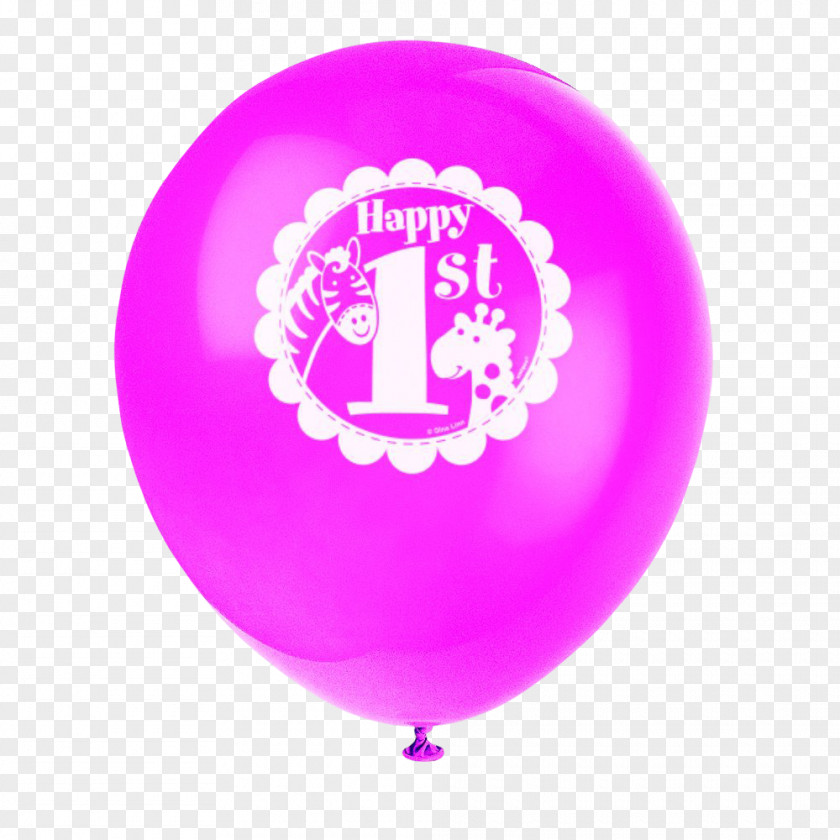 First Birthday Balloon Party Favor Gift PNG