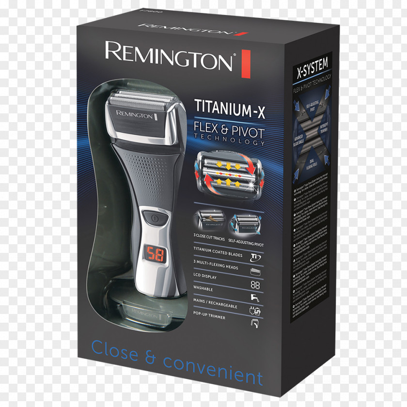 Remington F7800 Titanium X Dual Foil Razor With Triple Shave Electric Razors & Hair Trimmers Products Iron Shaving PNG