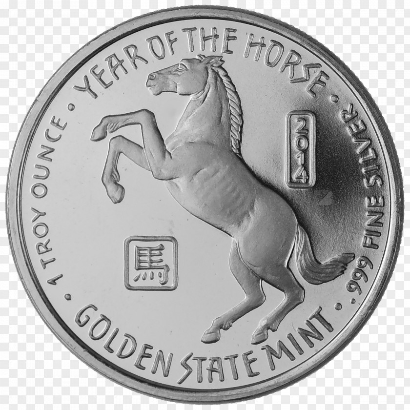 Coin Bullion Silver Horse Mint PNG