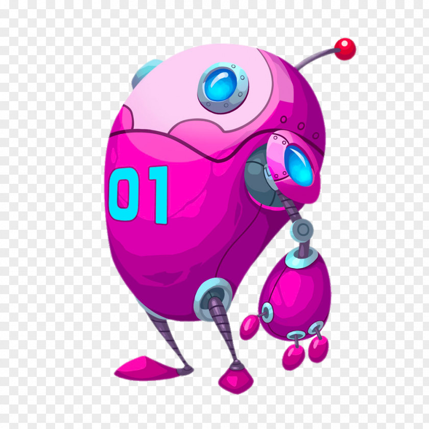 Creative Cartoon Robot Illustration PNG