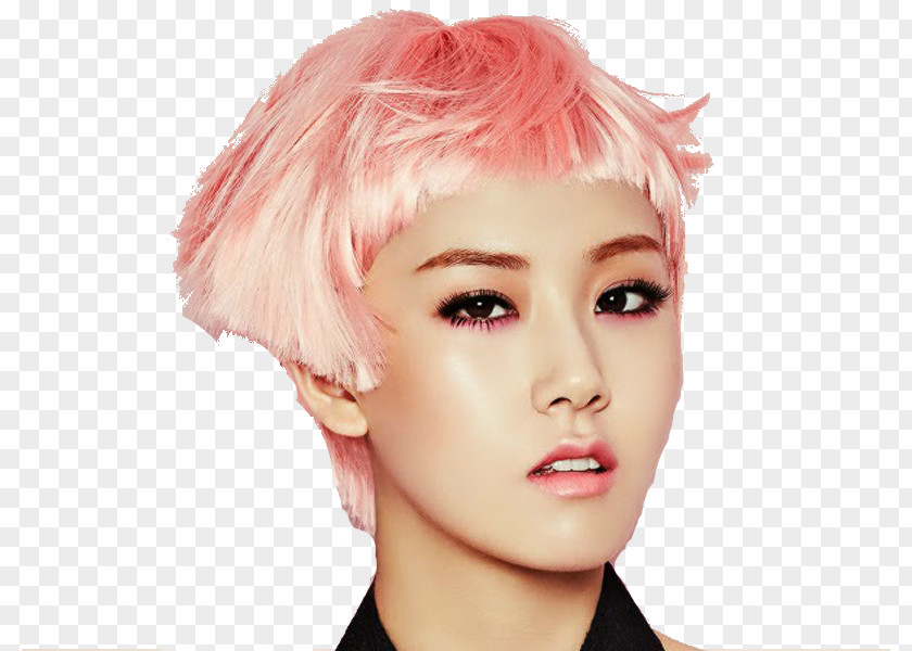 Kpop Hair Coloring Human Color Layered Pixie Cut PNG