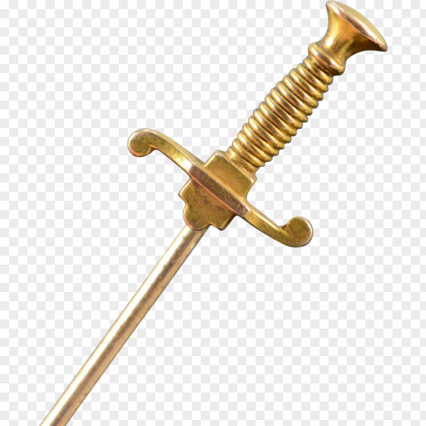 Swords Sword Gold Tie Pin Handle PNG