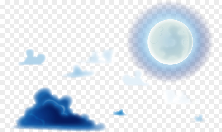 Vector Night Clouds And Moon PNG