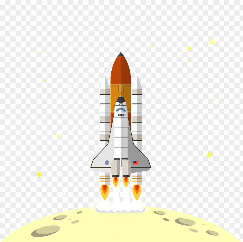 A Spaceship That Leaves The Surface Of Planet Rocket Spacecraft Outer Space Euclidean Vector PNG