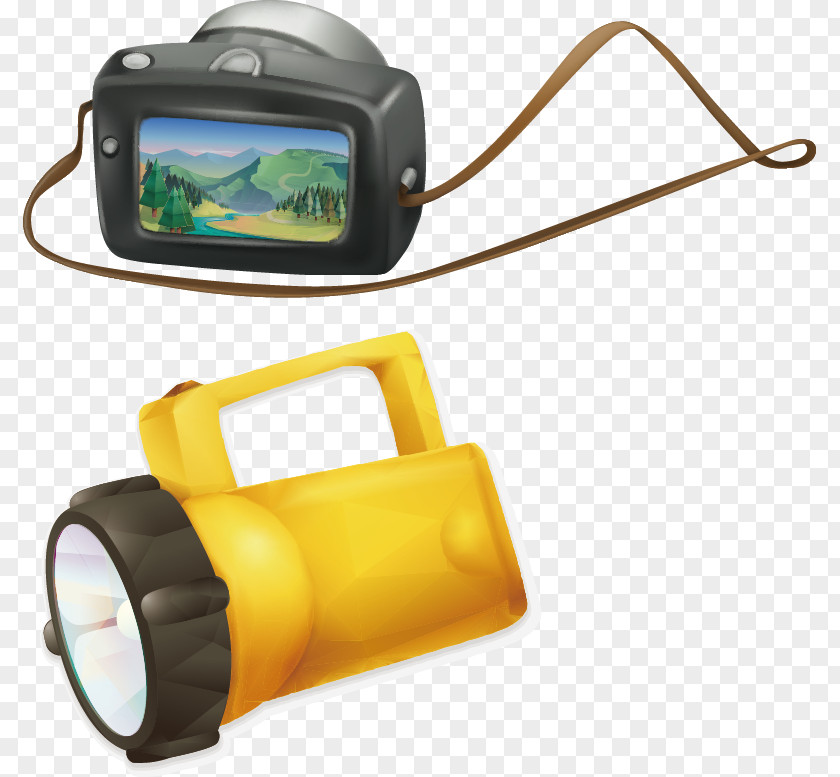 Cartoon Camera Vector Material PNG