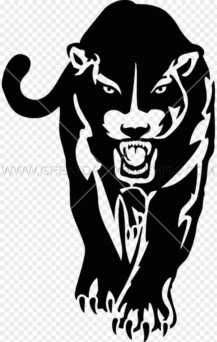 Black Panther Jaguar Cougar Stencil Clip Art PNG