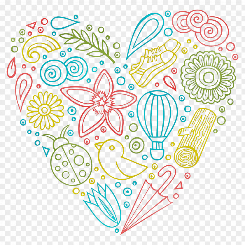 Drawing /m/02csf Line Heart Flower PNG