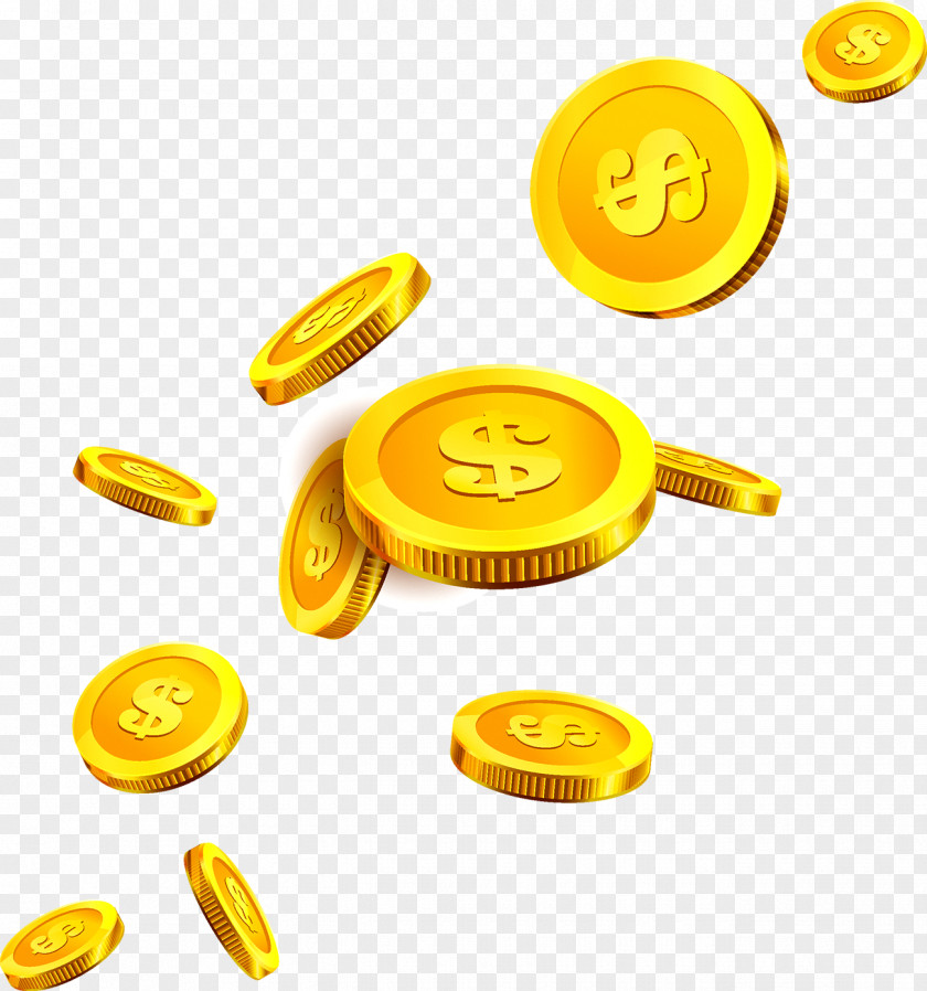 Floating Coins Gold Coin Icon PNG