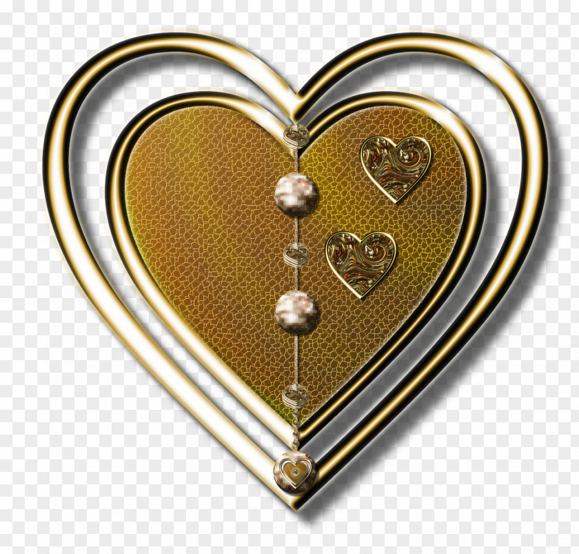GOLD LINE Heart PhotoScape PNG