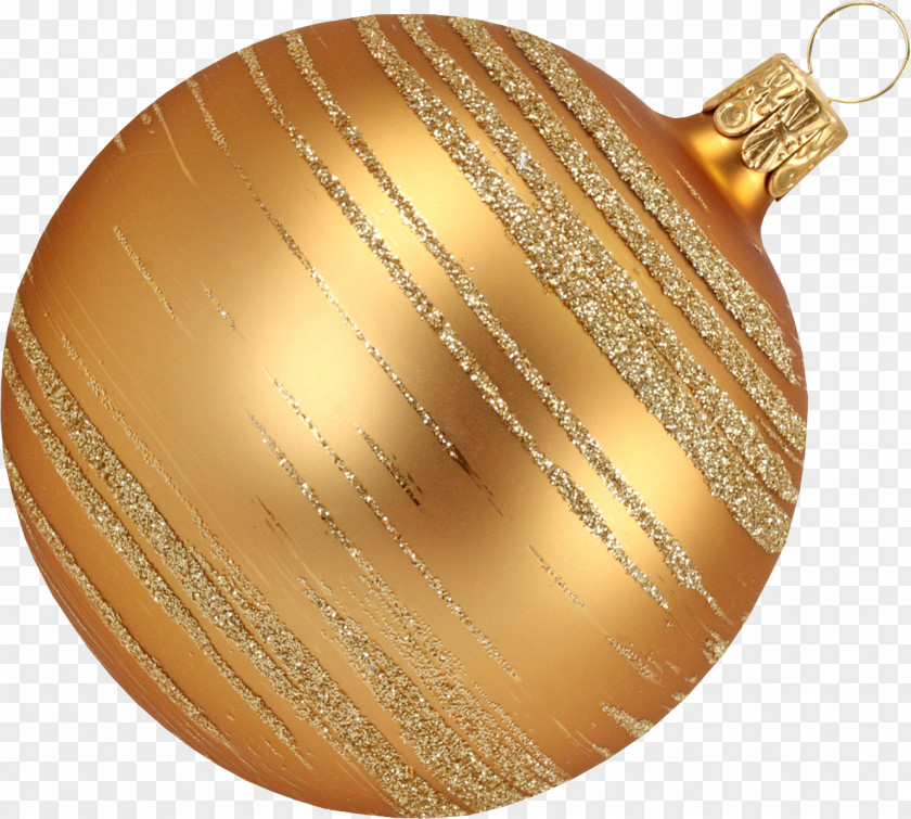 Golden Christmas Ball Ornament Clip Art PNG