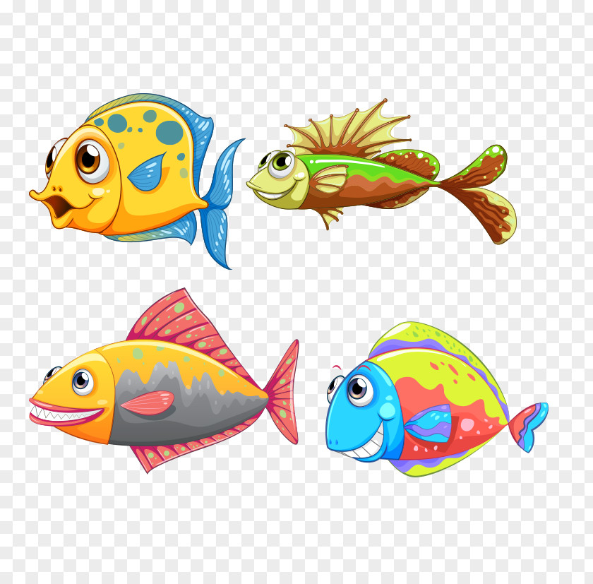 Hand-painted Cartoon Fish Adobe Illustrator Illustration PNG