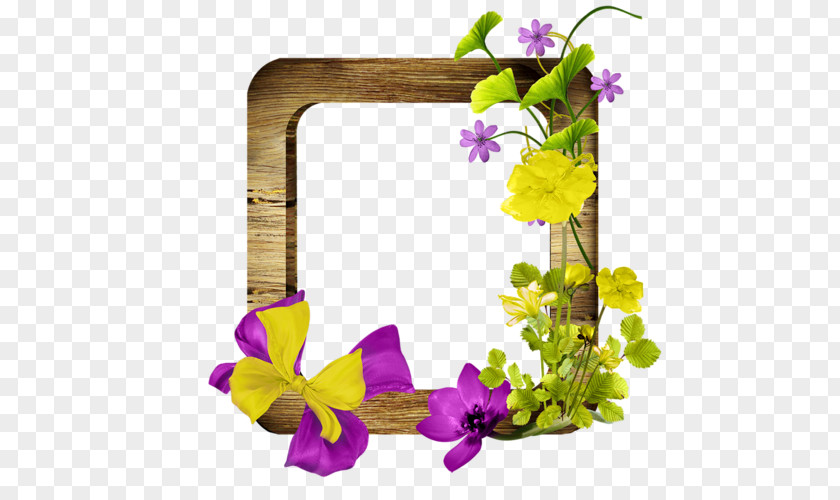Violet Floral Design Cut Flowers Pansy Picture Frames PNG