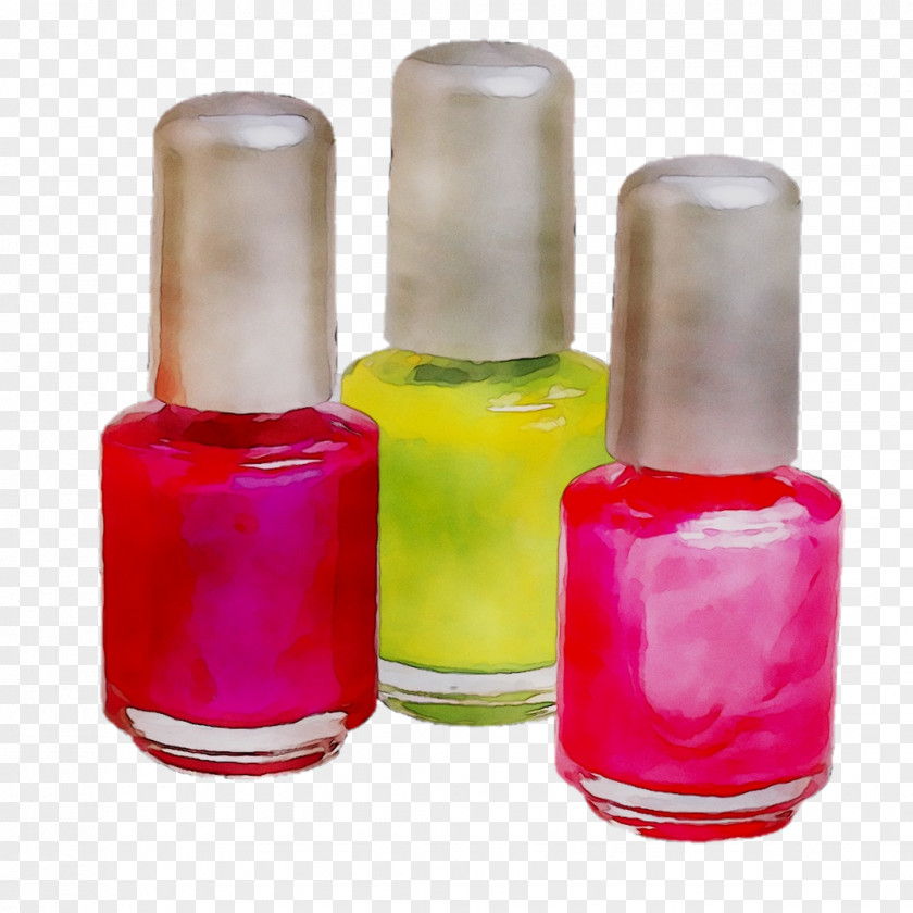 Nail Polish Glass Bottle Magenta Product PNG