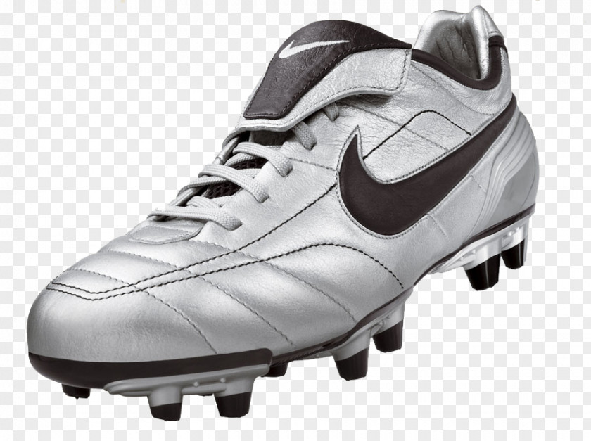 Silver Sneakers Nike Tiempo Football Boot Cleat PNG