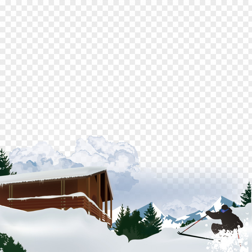 Snow House Beautiful Mountain Euclidean Vector PNG